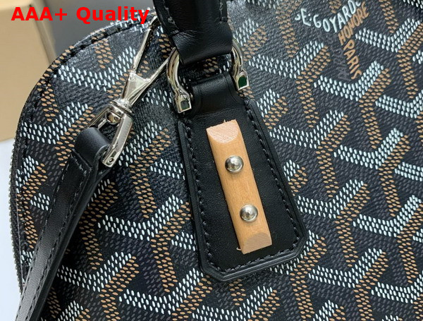 Goyard Vendome PM Bag Black Goyardine Canvas and Clamecy Cowhide Replica