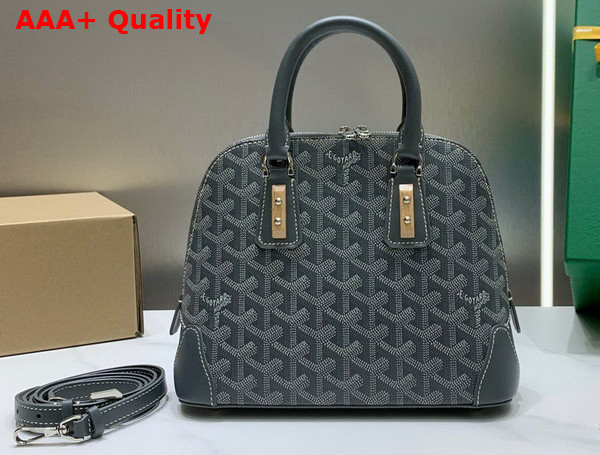 Goyard Vendome PM Bag Gray Goyardine Canvas and Clamecy Cowhide Replica