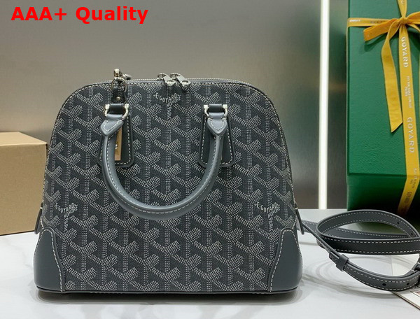 Goyard Vendome PM Bag Gray Goyardine Canvas and Clamecy Cowhide Replica