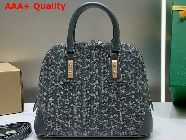 Goyard Vendome PM Bag Gray Goyardine Canvas and Clamecy Cowhide Replica