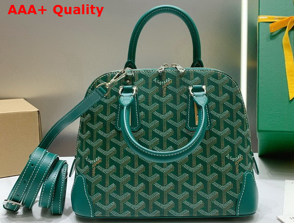 Goyard Vendome PM Bag Green Goyardine Canvas and Clamecy Cowhide Replica