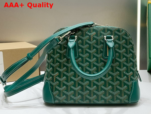 Goyard Vendome PM Bag Green Goyardine Canvas and Clamecy Cowhide Replica