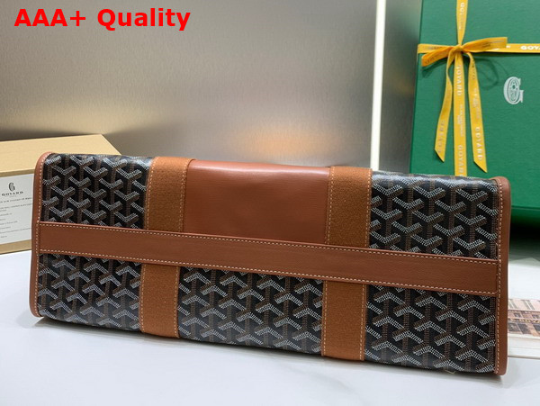 Goyard Villette Tote Bag MM Goyardine Canvas and Chevroches Calfskin Black and Tan Replica