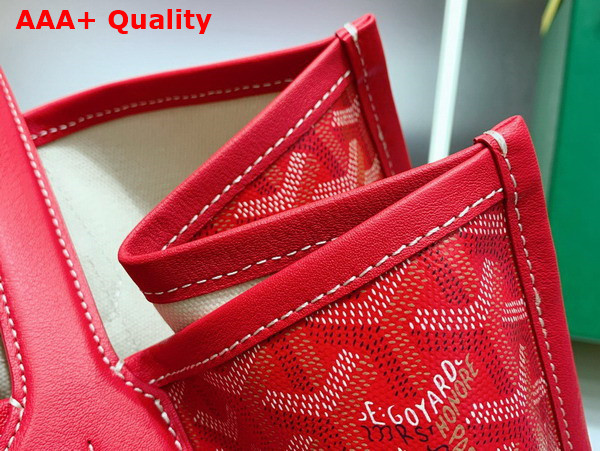 Goyard Villette Tote Bag MM Red Goyardine Canvas and Chevroches Calfskin Replica