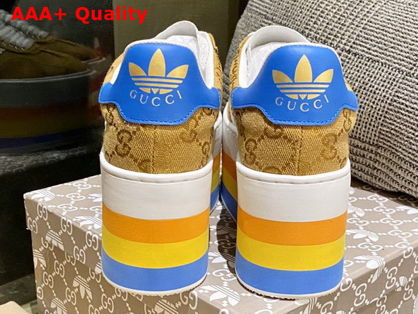 Adidas X Gucci Womens GG Gazelle Sneaker Walnut and Bordeaux GG Canvas 707873 Replica