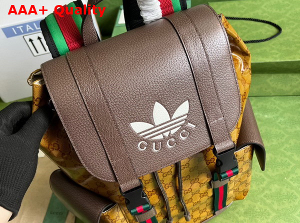 Adidas x Gucci Backpack Beige and Brown GG Crystal Canvas 495563 Replica