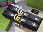 Adidas x Gucci GG Marmont Belt Black and White Leather 406831 Replica