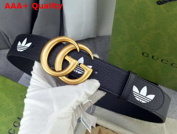 Adidas x Gucci GG Marmont Belt Black and White Leather 406831 Replica