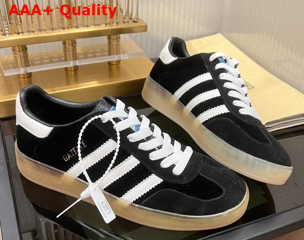 Adidas x Gucci Mens Gazelle Sneaker in Black Velvet 707848 Replica