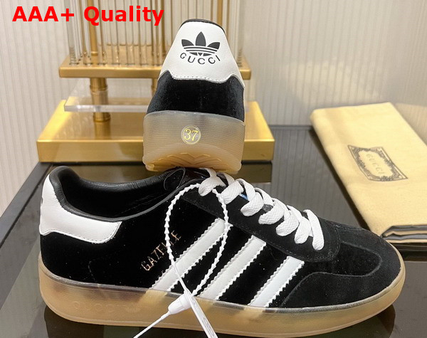 Adidas x Gucci Mens Gazelle Sneaker in Black Velvet 707848 Replica