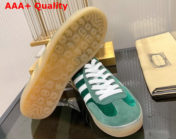 Adidas x Gucci Mens Gazelle Sneaker in Green Velvet 707848 Replica