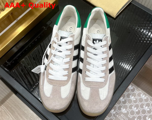 Adidas x Gucci Mens Gazelle Sneaker in White Velvet 707848 Replica