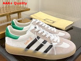 Adidas x Gucci Mens Gazelle Sneaker in White Velvet 707848 Replica