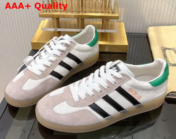 Adidas x Gucci Mens Gazelle Sneaker in White Velvet 707848 Replica