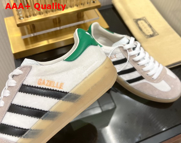 Adidas x Gucci Mens Gazelle Sneaker in White Velvet 707848 Replica