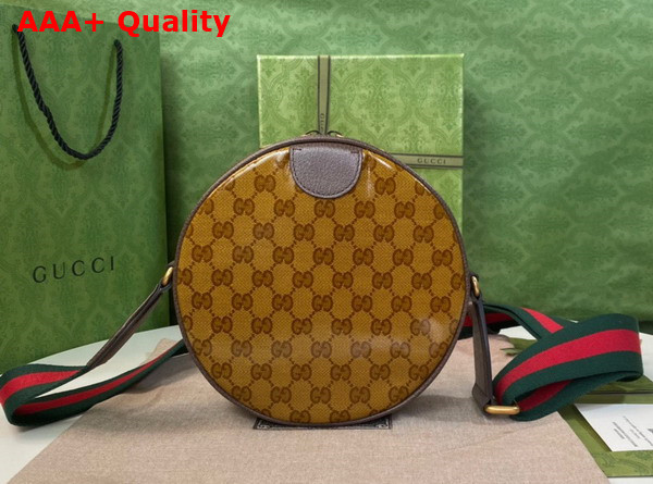 Adidas x Gucci Ophidia Small Shoulder Bag in Beige and Brown GG Crystal Canvas 702640 Replica