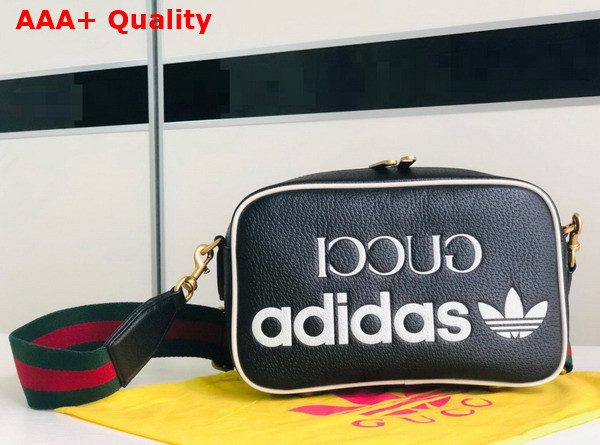 Adidas x Gucci Small Shoulder Bag in Black Leather 702427 Replica