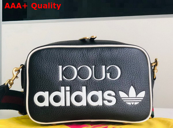 Adidas x Gucci Small Shoulder Bag in Black Leather 702427 Replica