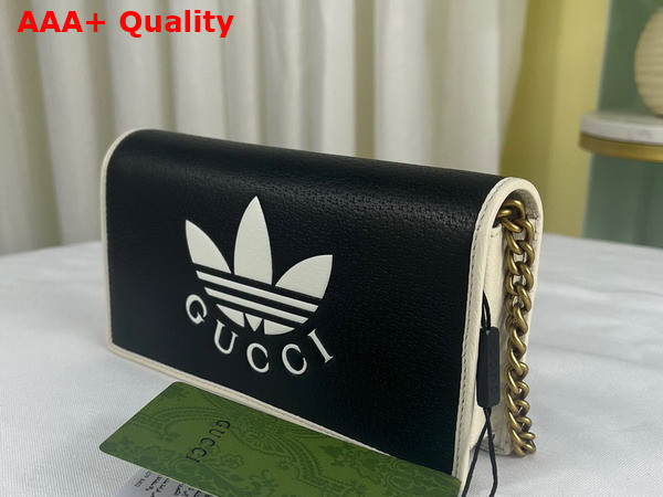 Adidas x Gucci Wallet With Chain Black Leather 621892 Replica