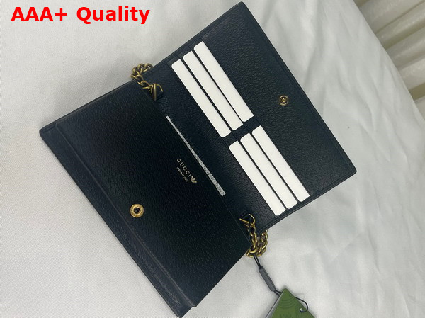 Adidas x Gucci Wallet With Chain Black Leather 621892 Replica