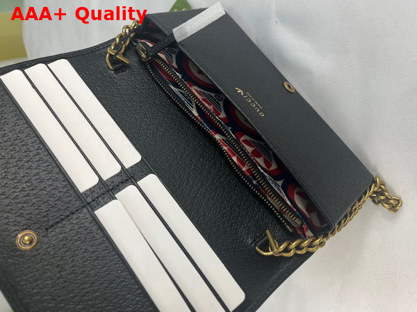 Adidas x Gucci Wallet With Chain Black Leather 621892 Replica