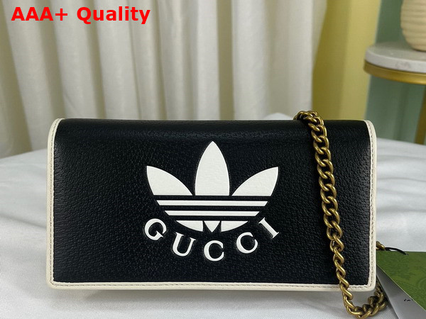 Adidas x Gucci Wallet With Chain Black Leather 621892 Replica