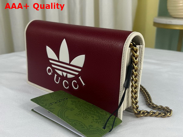 Adidas x Gucci Wallet With Chain Red Leather 621892 Replica