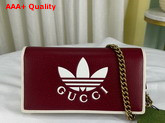 Adidas x Gucci Wallet With Chain Red Leather 621892 Replica