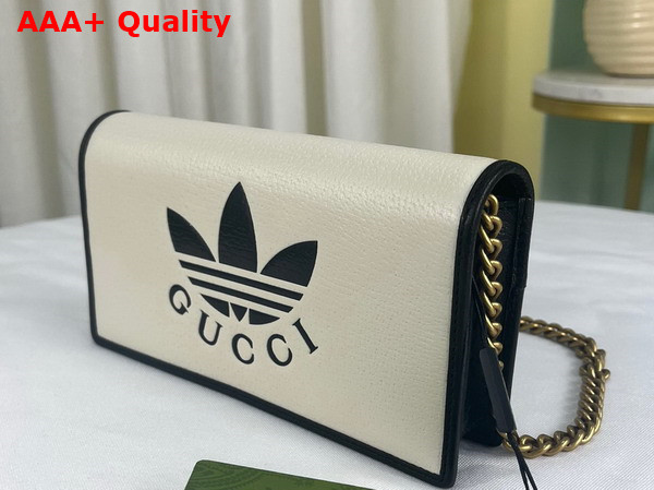 Adidas x Gucci Wallet With Chain White Leather 621892 Replica