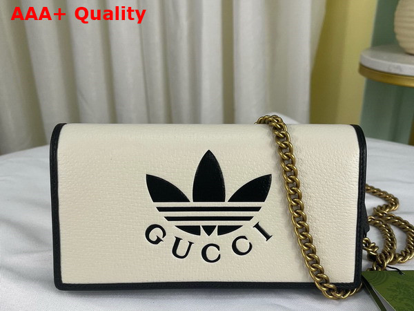 Adidas x Gucci Wallet With Chain White Leather 621892 Replica