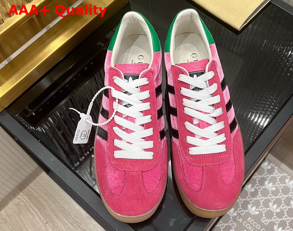 Adidas x Gucci Womens Gazelle Sneaker in Pink Velvet 707864 Replica