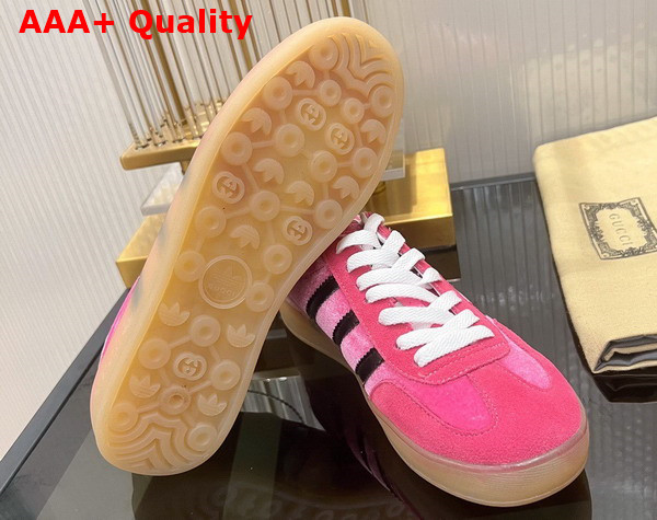 Adidas x Gucci Womens Gazelle Sneaker in Pink Velvet 707864 Replica