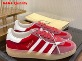 Adidas x Gucci Womens Gazelle Sneaker in Red Velvet 707864 Replica