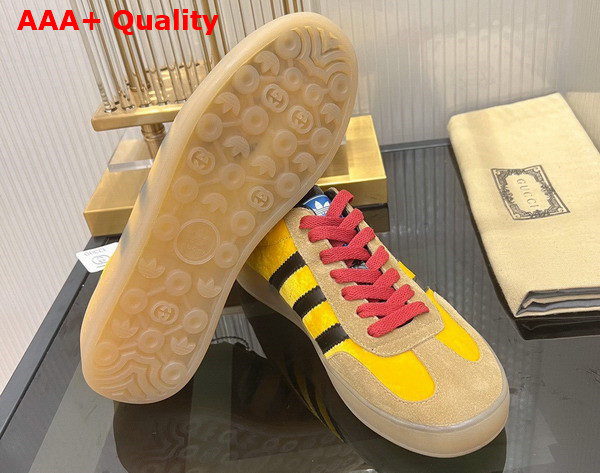 Adidas x Gucci Womens Gazelle Sneaker in Yellow Velvet 707864 Replica