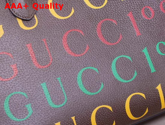 Gucci 100 Large Tote Bag Gucci 100 Print Brown Leather 676667 Replica