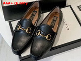 Gucci 1953 Horsebit Leather Loafer in Black Leather 307929 Replica