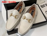 Gucci 1953 Horsebit Leather Loafer in White Leather 307929 Replica