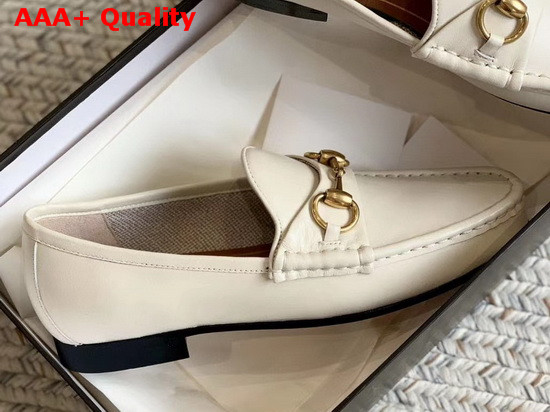 Gucci 1953 Horsebit Leather Loafer in White Leather 307929 Replica