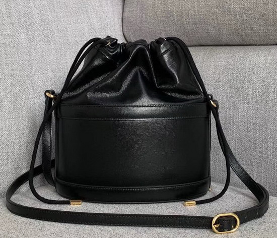 Gucci 1955 Horsebit Bucket Bag in Black Leather 602118