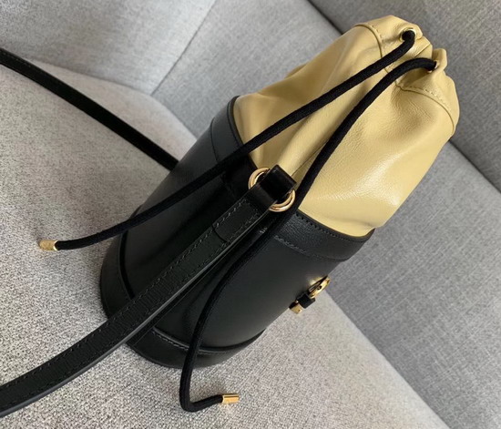 Gucci 1955 Horsebit Bucket Bag in Black and Butter Leather 602118