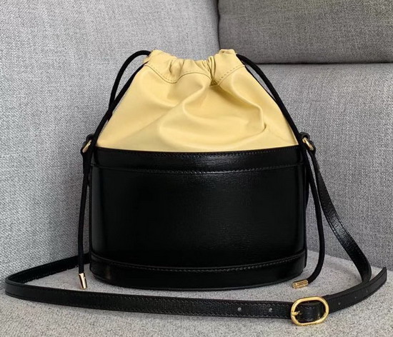 Gucci 1955 Horsebit Bucket Bag in Black and Butter Leather 602118