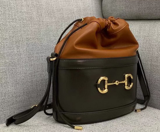 Gucci 1955 Horsebit Bucket Bag in Brown Leather 602118