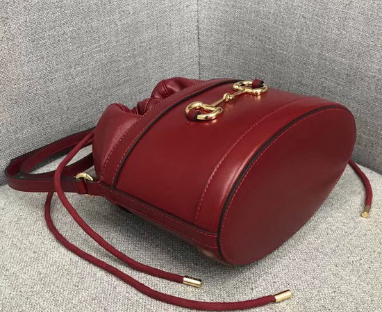 Gucci 1955 Horsebit Bucket Bag in Red Leather 602118