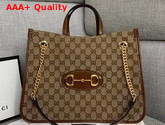 Gucci 1955 Horsebit Medium Tote Bag Original GG Brown 621144 Replica