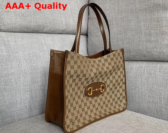 Gucci 1955 Horsebit Medium Tote Bag Original GG Brown 623694 Replica