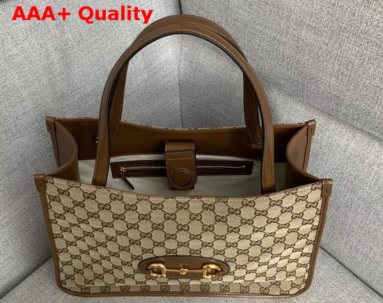 Gucci 1955 Horsebit Medium Tote Bag Original GG Brown 623694 Replica