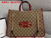 Gucci 1955 Horsebit Medium Tote Bag Original GG Red 621144 Replica