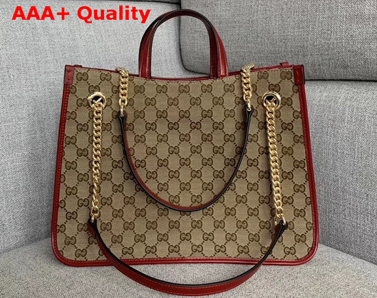 Gucci 1955 Horsebit Medium Tote Bag Original GG Red 621144 Replica