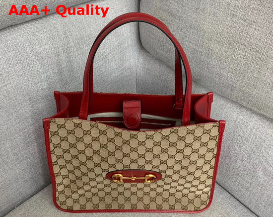 Gucci 1955 Horsebit Medium Tote Bag Original GG Red 623694 Replica