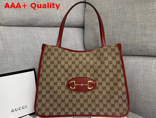 Gucci 1955 Horsebit Medium Tote Bag Original GG Red 623694 Replica